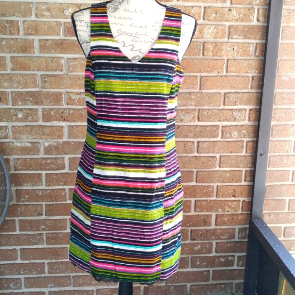 Trina Turk Multi Colored Stripe Dress Size 2